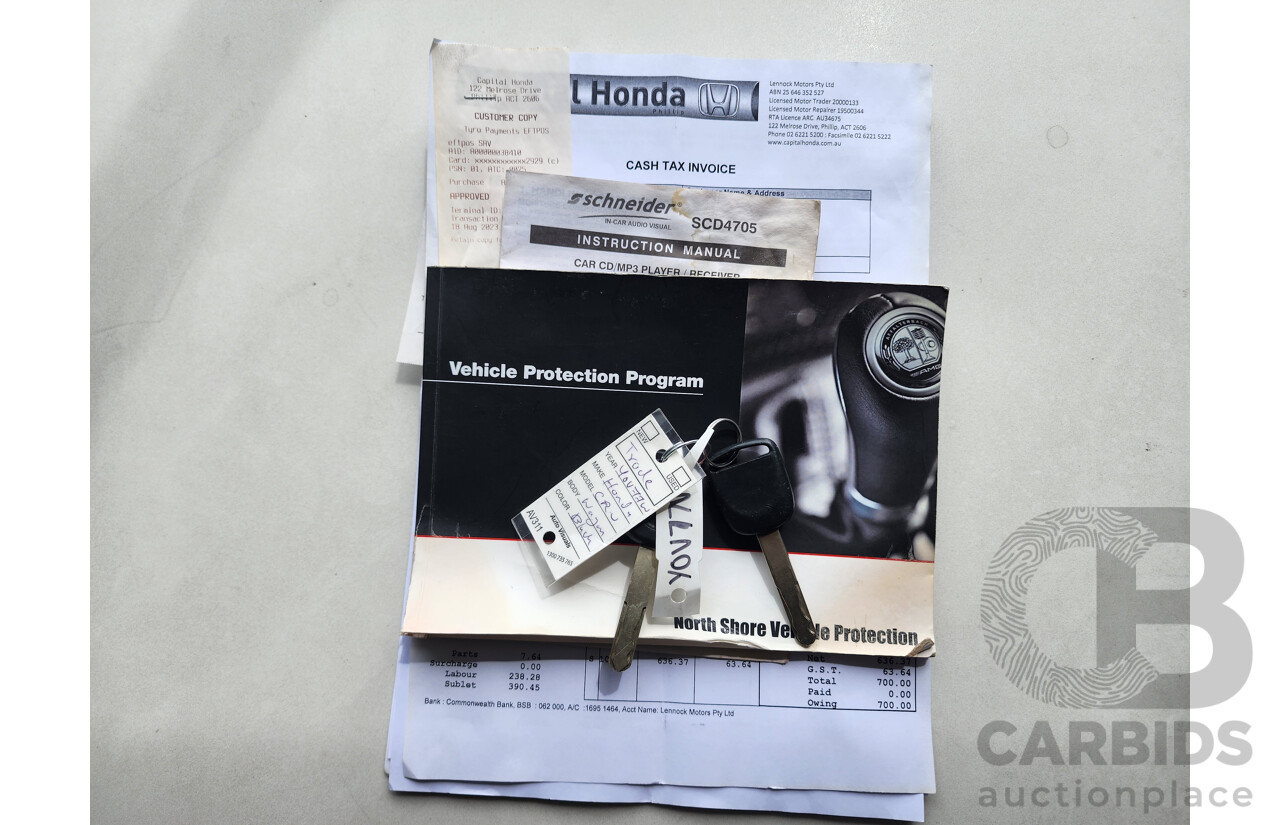 2/2004 Honda CRV (4x4) MY04 4d Wagon Black 2.4L