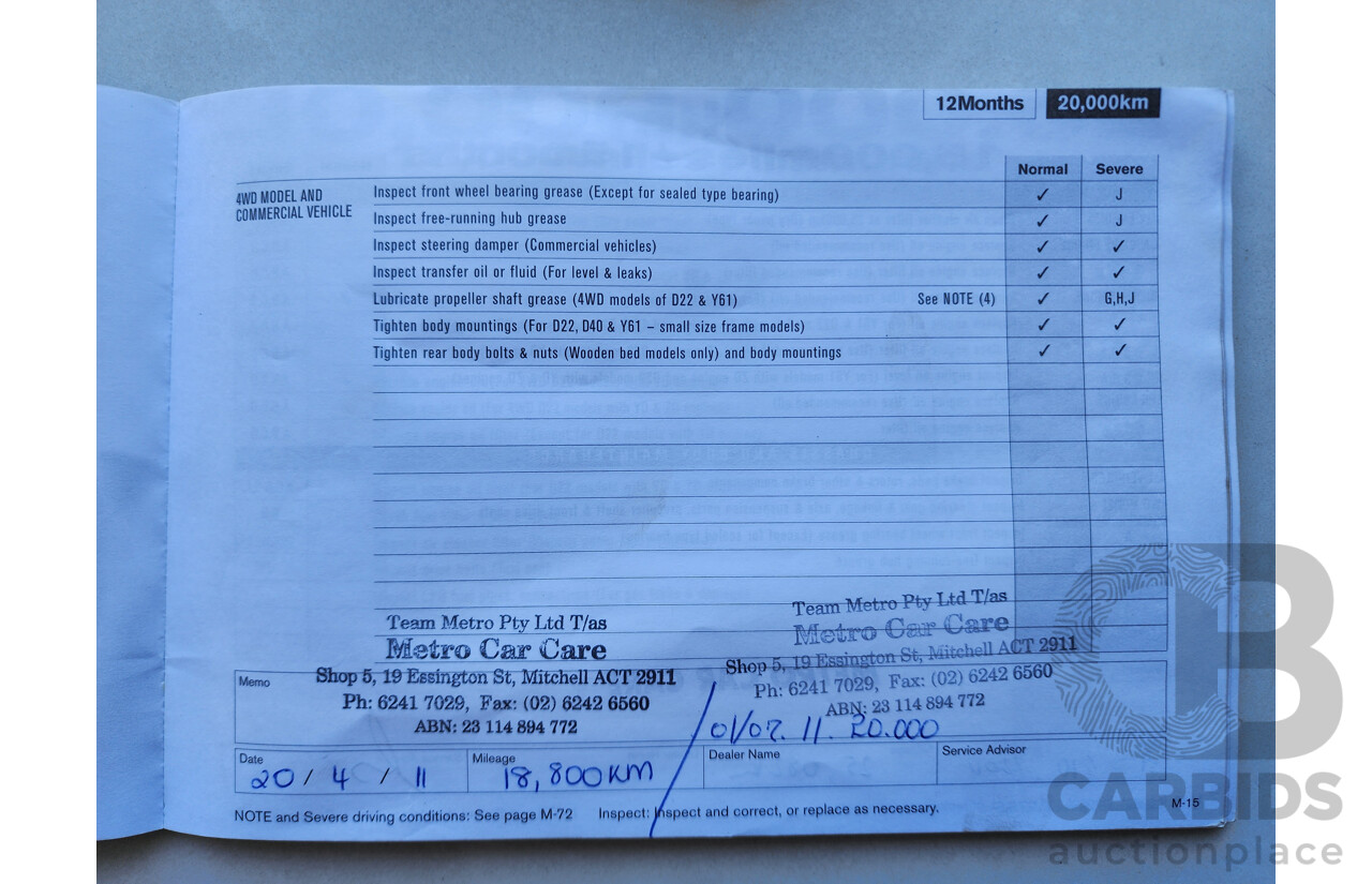 6/2010 Nissan Navara ST (4x4) D40 Dual Cab P/Up Grey 2.5L