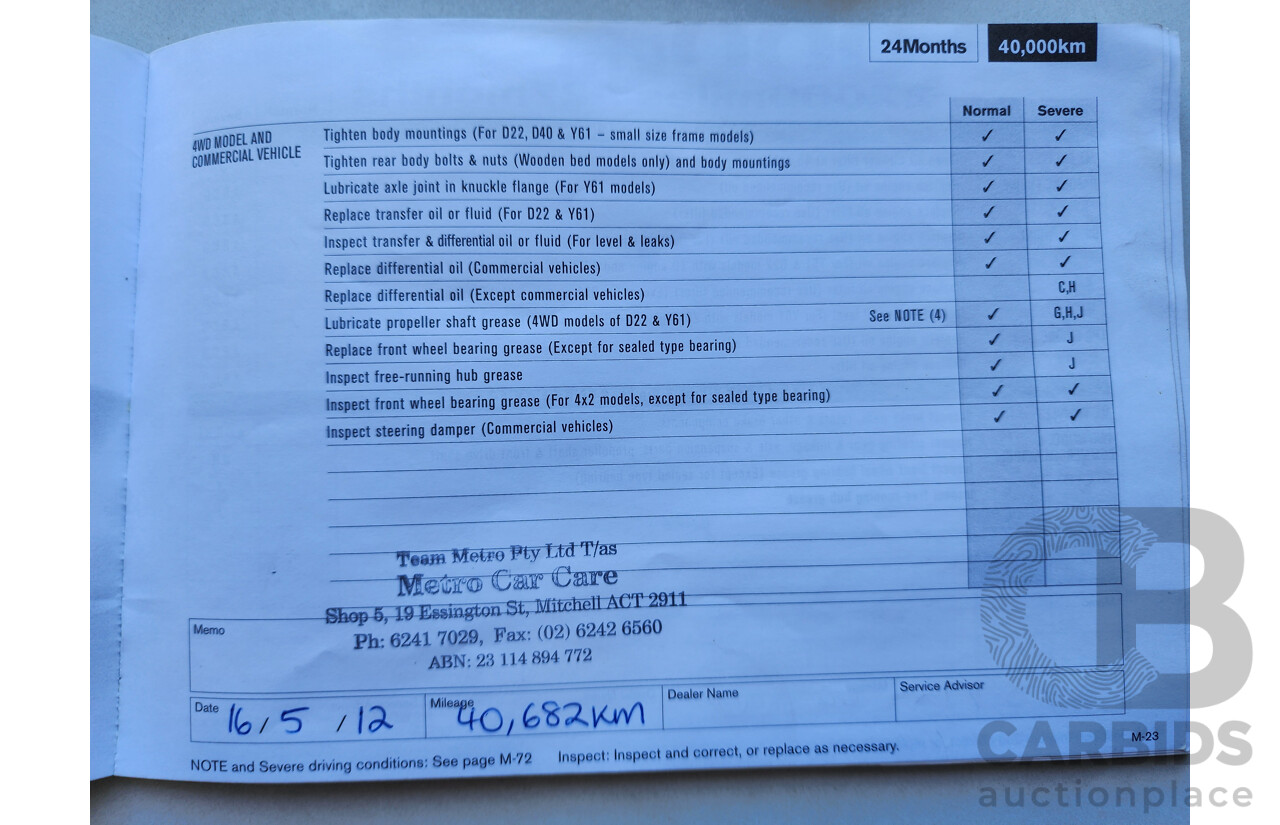 6/2010 Nissan Navara ST (4x4) D40 Dual Cab P/Up Grey 2.5L