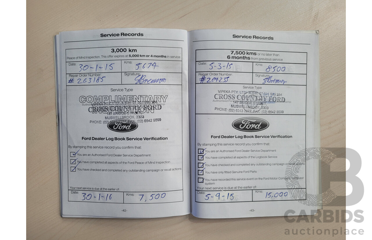 4/2014 Ford Ranger 3.2 XLS (4x4) PX C/Chas Blue Turbo Diesel 3.2L