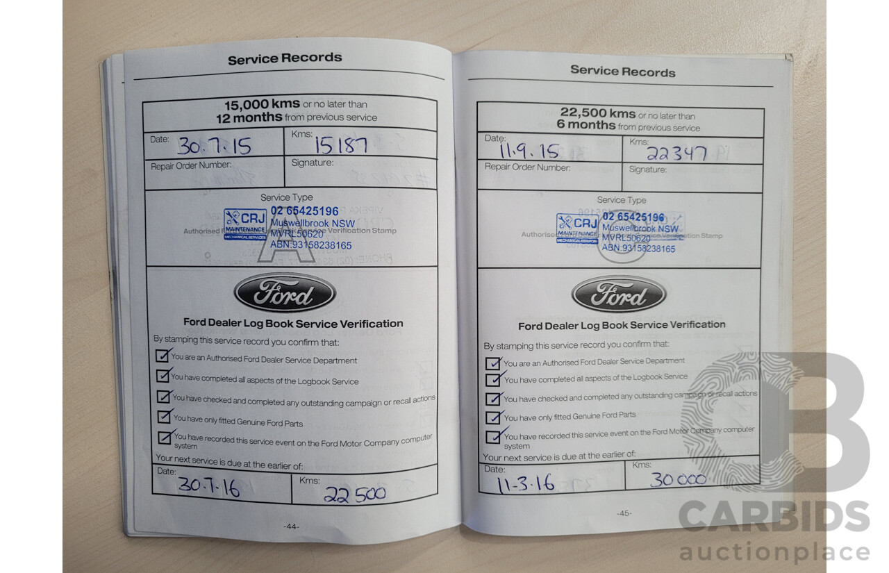 4/2014 Ford Ranger 3.2 XLS (4x4) PX C/Chas Blue Turbo Diesel 3.2L