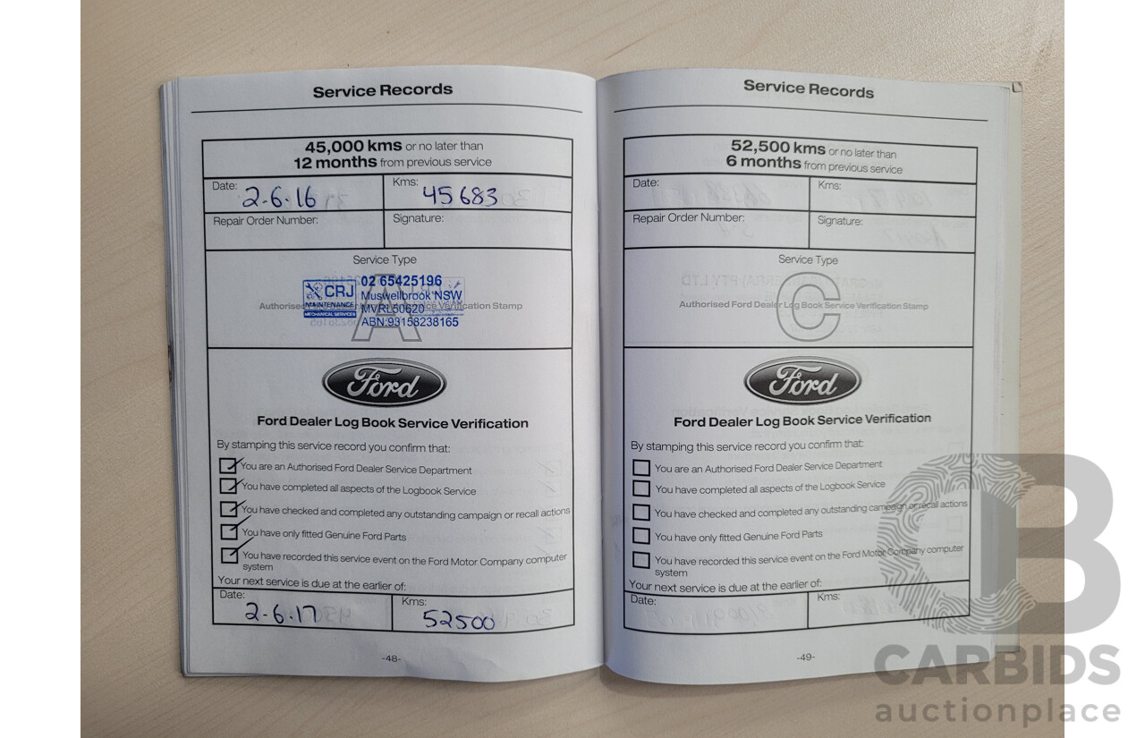 4/2014 Ford Ranger 3.2 XLS (4x4) PX C/Chas Blue Turbo Diesel 3.2L