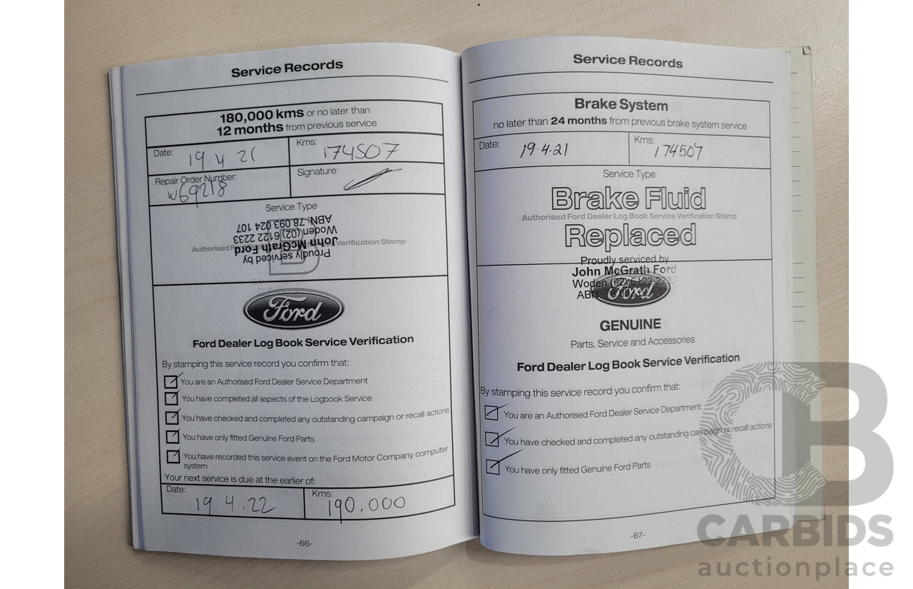 4/2014 Ford Ranger 3.2 XLS (4x4) PX C/Chas Blue Turbo Diesel 3.2L