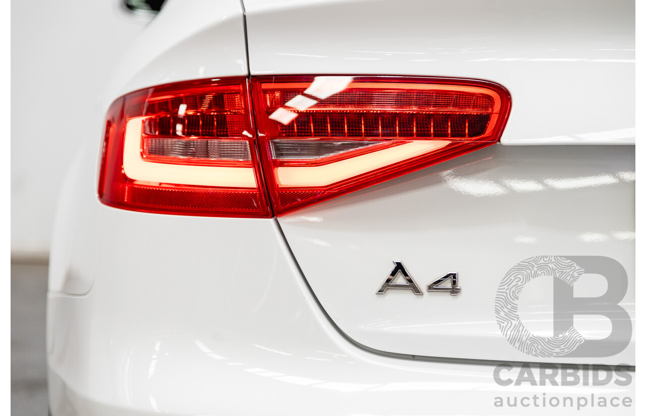 12/2015 Audi A4 2.0 TFSI S-Line Quattro (AWD) B8 (8K) 4d Sedan Ibis White 2.0L Turbo