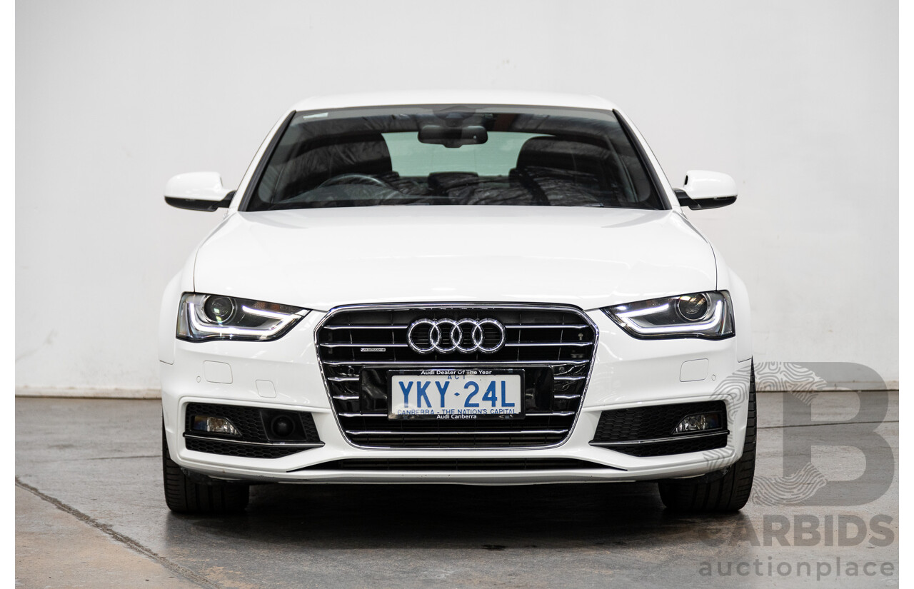 12/2015 Audi A4 2.0 TFSI S-Line Quattro (AWD) B8 (8K) 4d Sedan Ibis White 2.0L Turbo