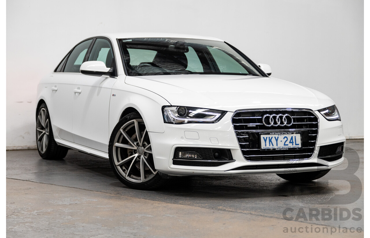 12/2015 Audi A4 2.0 TFSI S-Line Quattro (AWD) B8 (8K) 4d Sedan Ibis White 2.0L Turbo