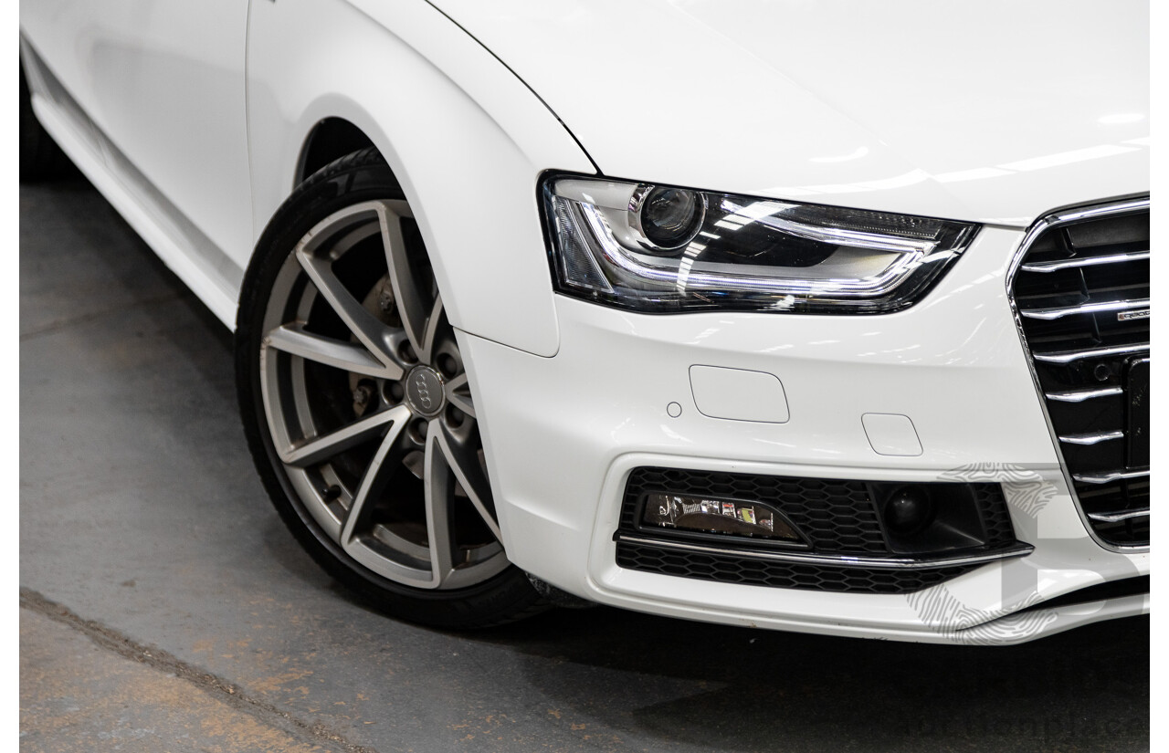 12/2015 Audi A4 2.0 TFSI S-Line Quattro (AWD) B8 (8K) 4d Sedan Ibis White 2.0L Turbo