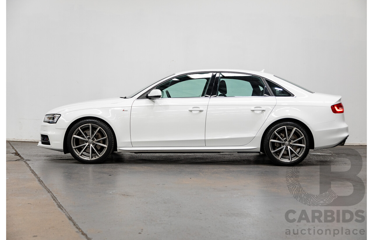 12/2015 Audi A4 2.0 TFSI S-Line Quattro (AWD) B8 (8K) 4d Sedan Ibis White 2.0L Turbo