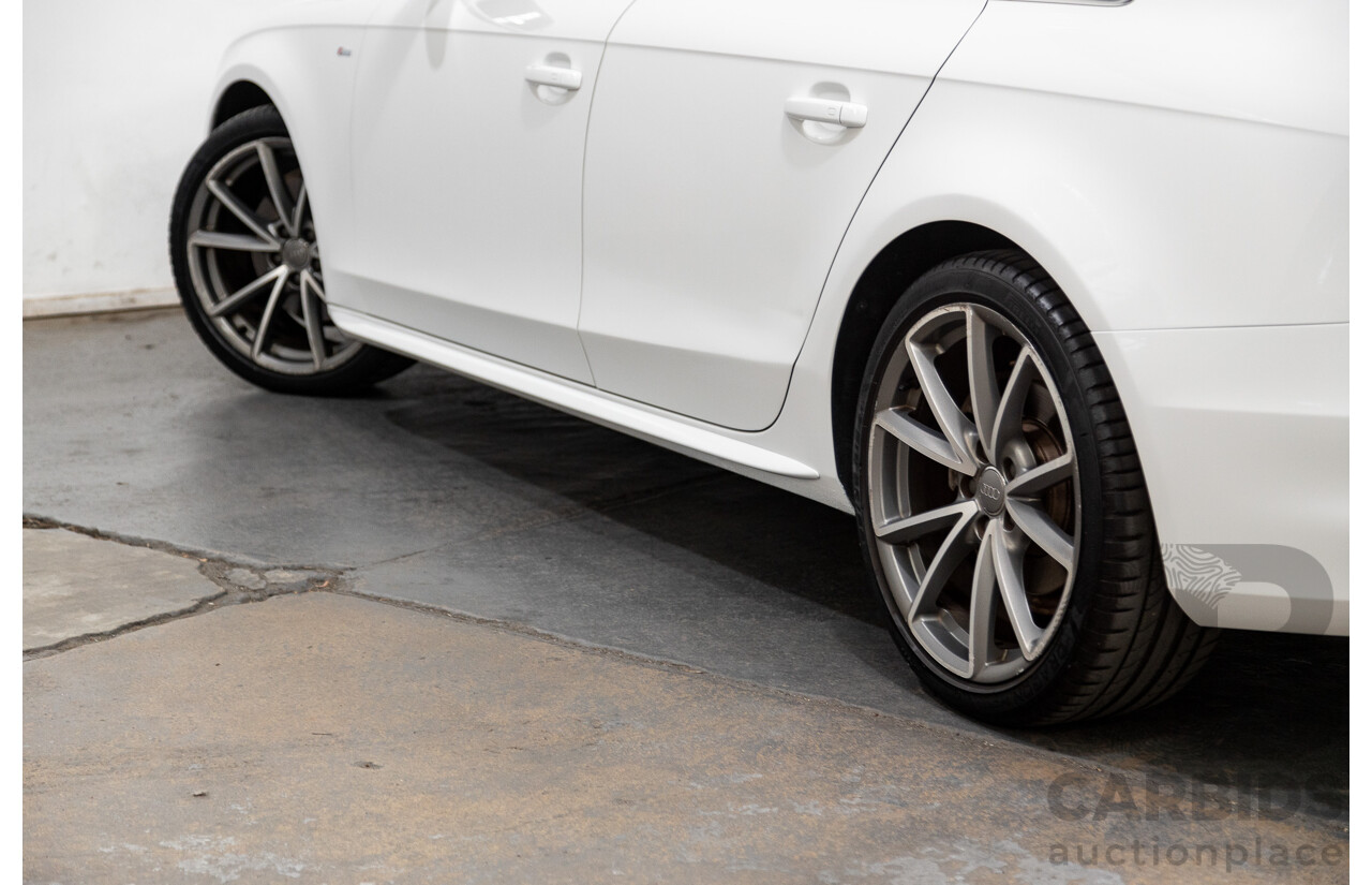 12/2015 Audi A4 2.0 TFSI S-Line Quattro (AWD) B8 (8K) 4d Sedan Ibis White 2.0L Turbo