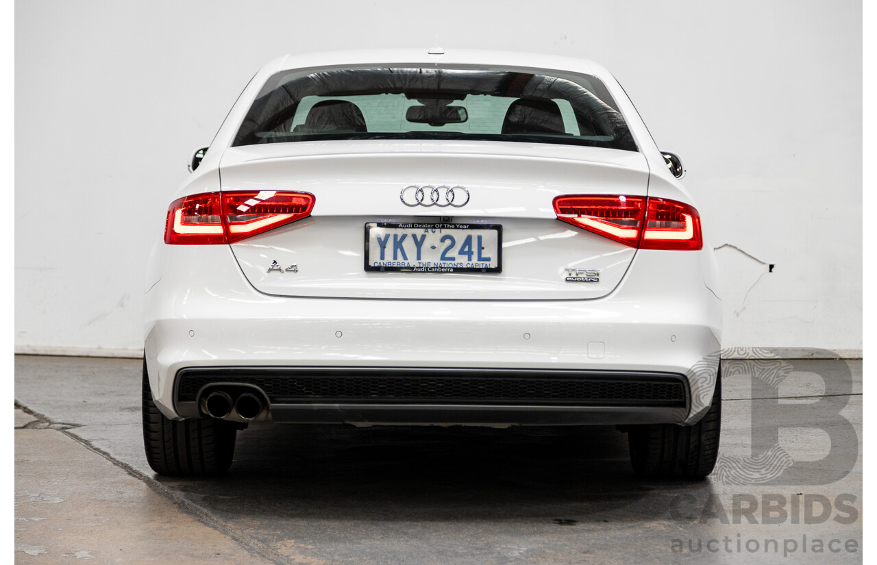 12/2015 Audi A4 2.0 TFSI S-Line Quattro (AWD) B8 (8K) 4d Sedan Ibis White 2.0L Turbo
