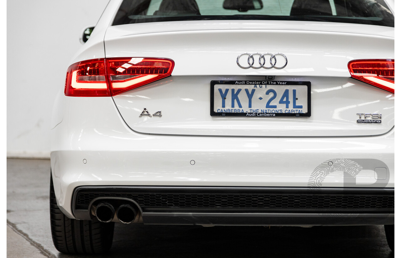 12/2015 Audi A4 2.0 TFSI S-Line Quattro (AWD) B8 (8K) 4d Sedan Ibis White 2.0L Turbo