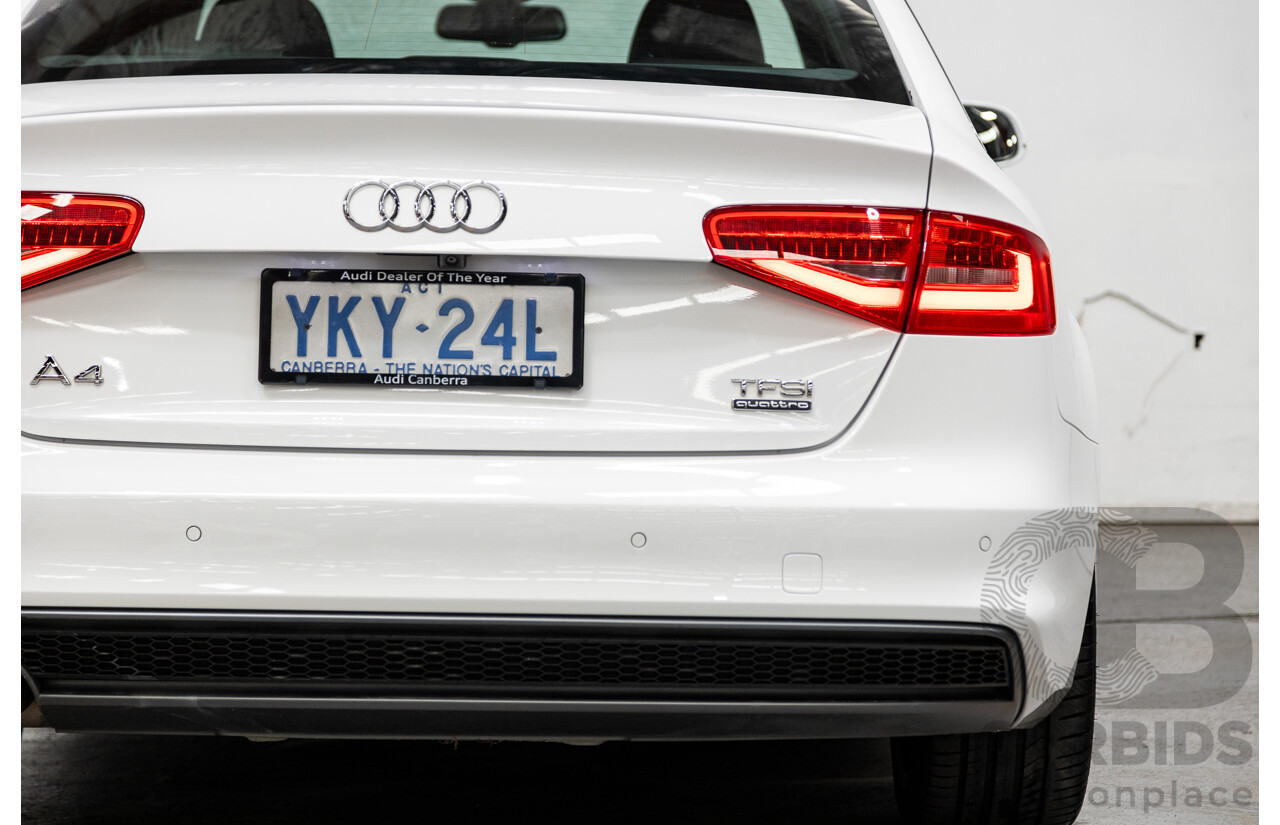 12/2015 Audi A4 2.0 TFSI S-Line Quattro (AWD) B8 (8K) 4d Sedan Ibis White 2.0L Turbo