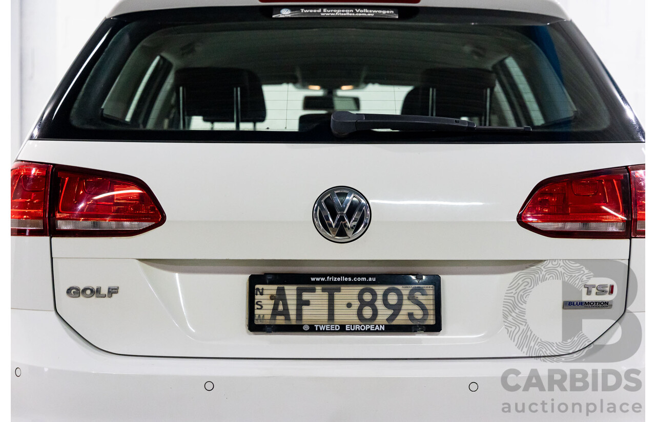 7/2014 Volkswagen Golf 90 TSI Comfortline AU MY14 4d Wagon Pure White Turbo 1.4L
