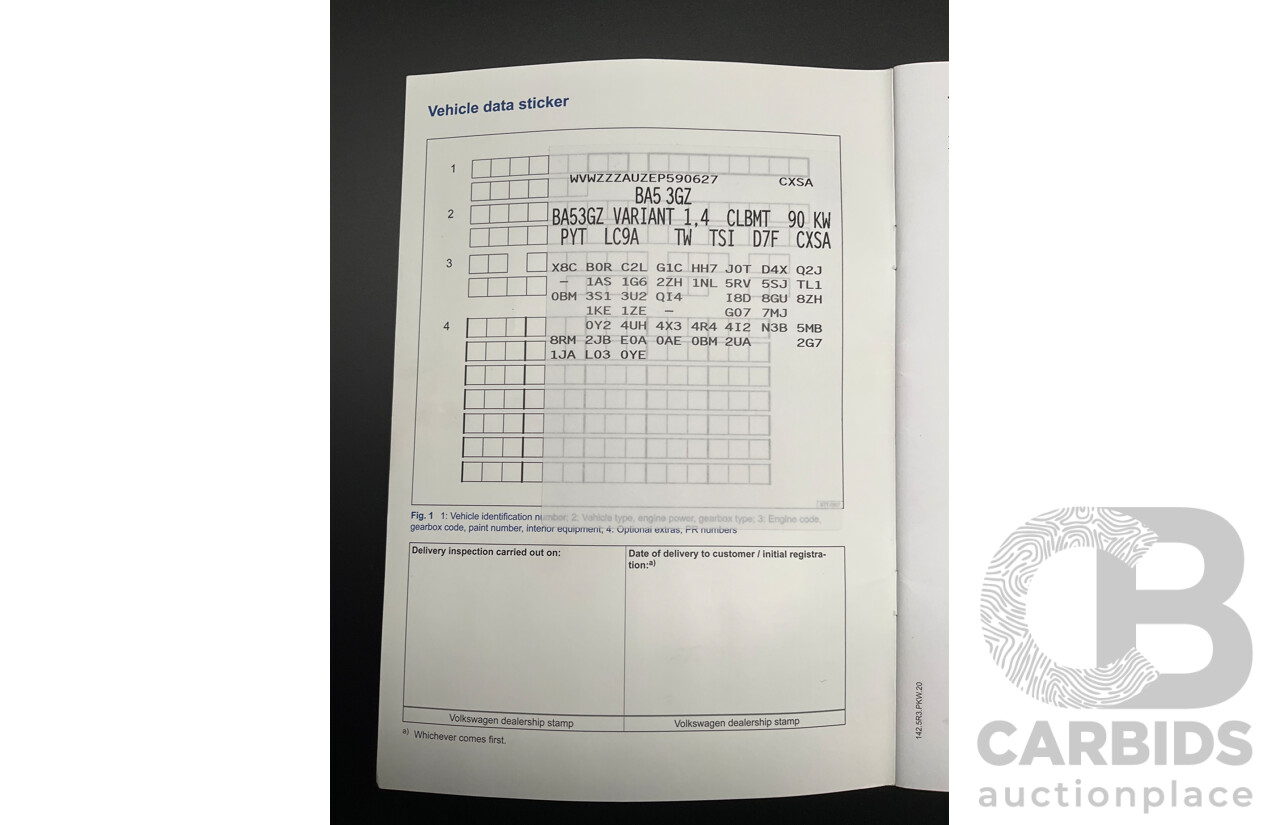 7/2014 Volkswagen Golf 90 TSI Comfortline AU MY14 4d Wagon Pure White Turbo 1.4L