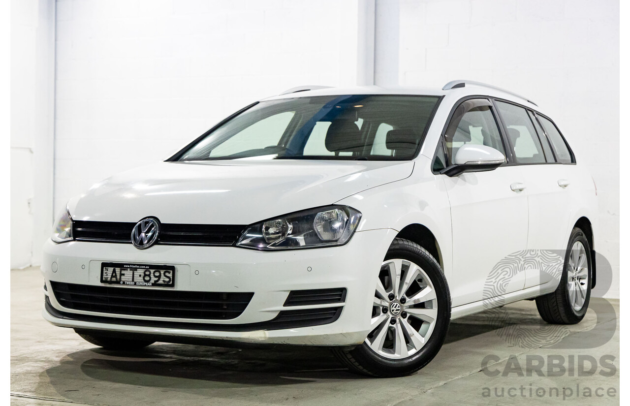 7/2014 Volkswagen Golf 90 TSI Comfortline AU MY14 4d Wagon Pure White Turbo 1.4L