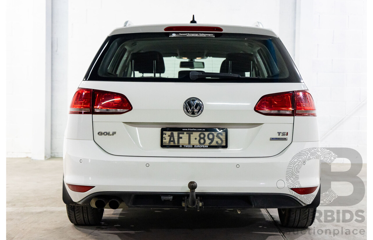 7/2014 Volkswagen Golf 90 TSI Comfortline AU MY14 4d Wagon Pure White Turbo 1.4L