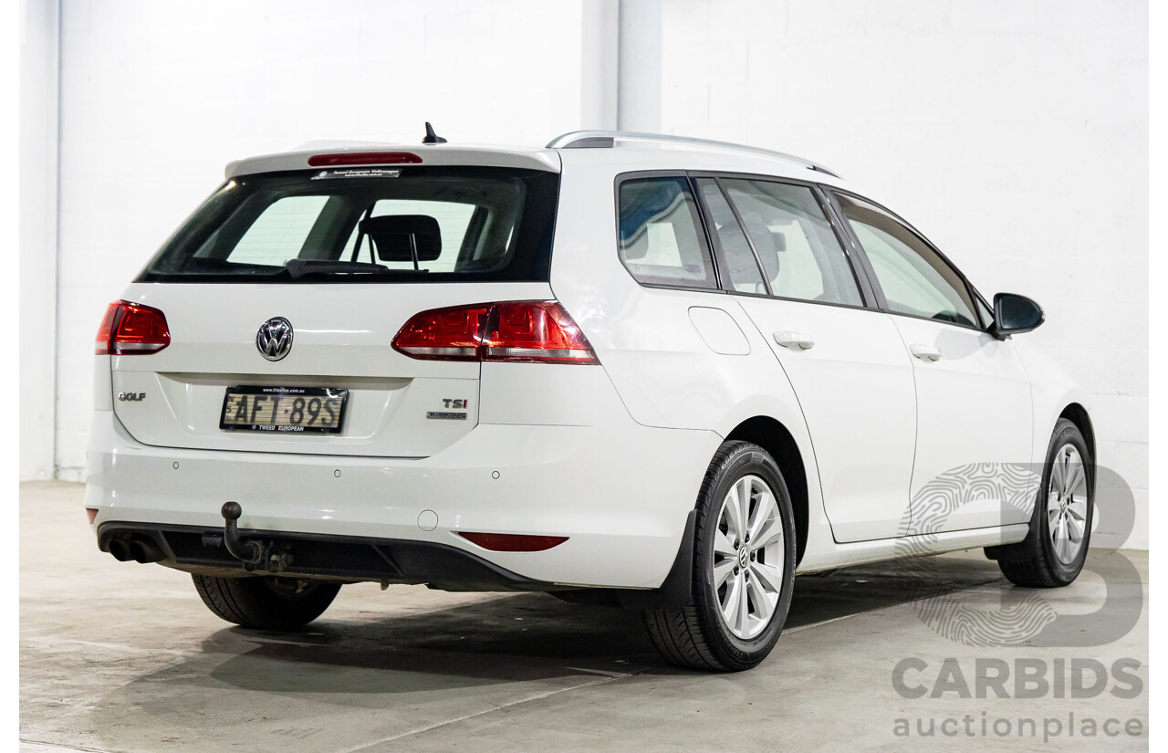 7/2014 Volkswagen Golf 90 TSI Comfortline AU MY14 4d Wagon Pure White Turbo 1.4L