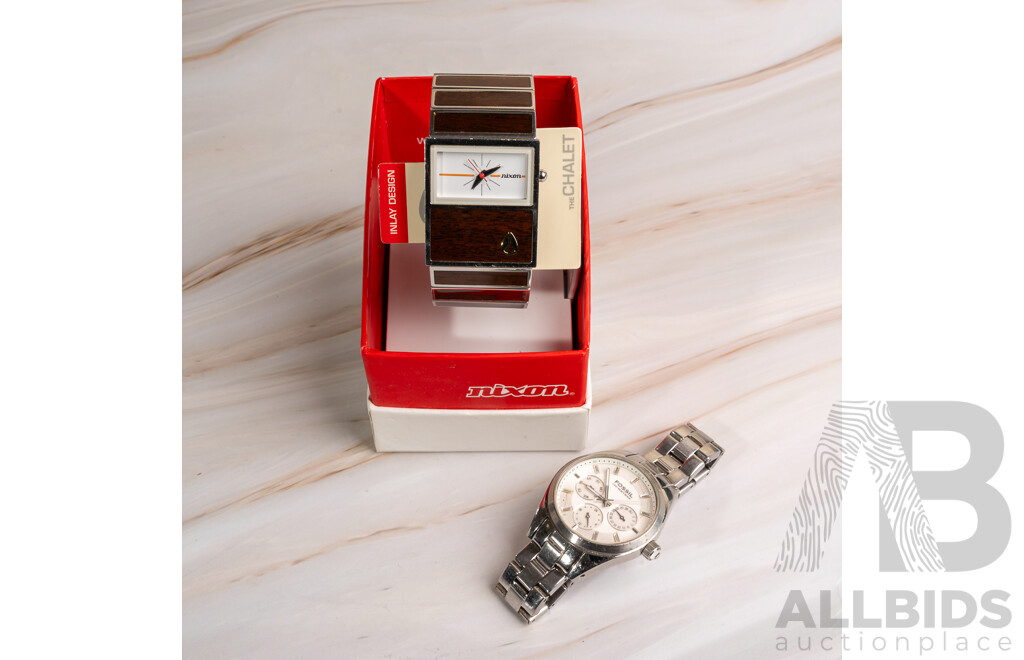 Nixon the Chalet Watch (as New) & Fossil Blue 80-9340 Watch - Both with Original Presentation Boxes