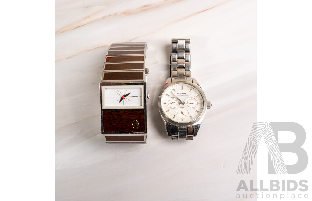 Nixon the Chalet Watch (as New) & Fossil Blue 80-9340 Watch - Both with Original Presentation Boxes