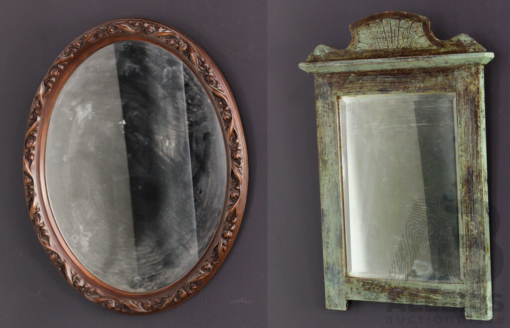 Vintage Timber Dresser Mirror and Another