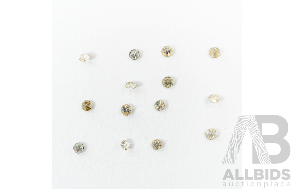 Diamond Melee (14) Unset Round Brilliant Cut Diamonds, Est TDW 0.14ct