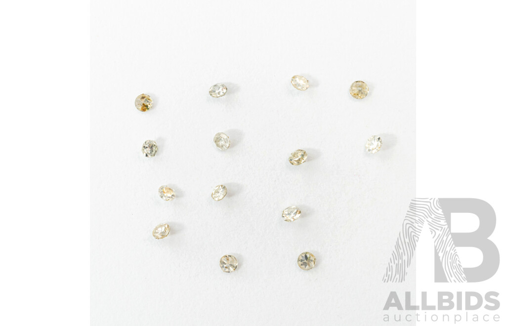 Diamond Melee (14) Unset Round Brilliant Cut Diamonds, Est TDW 0.14ct