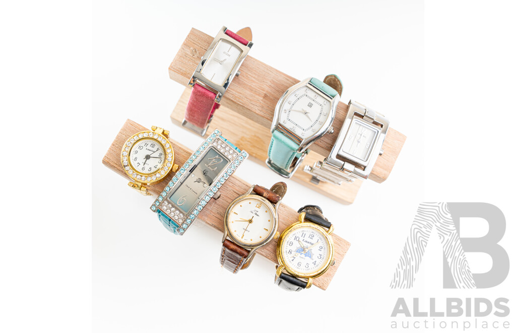 Collection of (7) Ladies Dress Watches Including Fossil & Guess