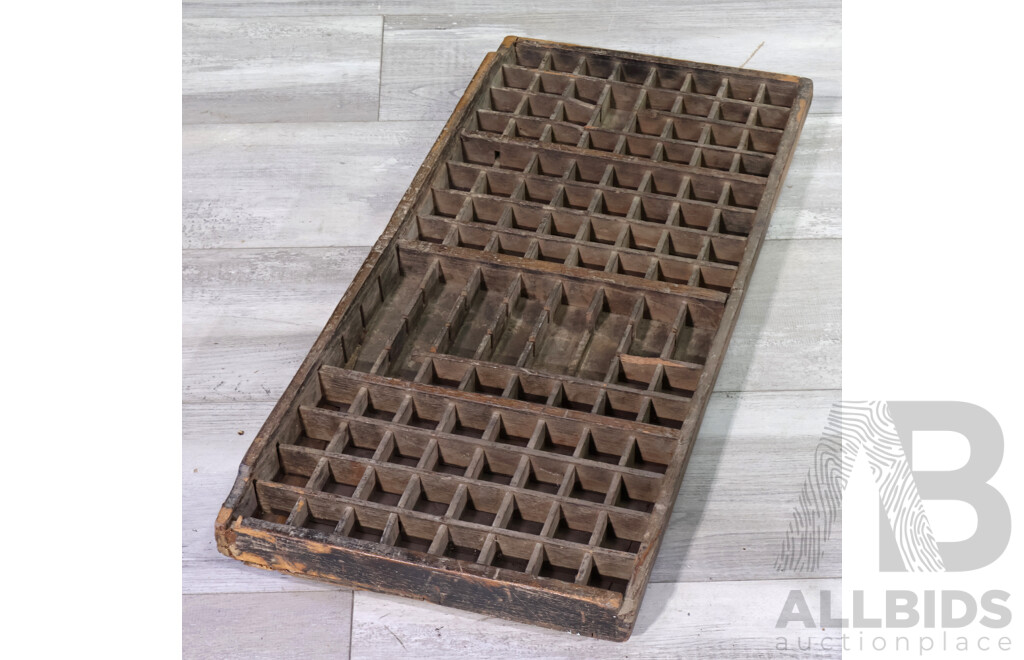 Antique Timber Printers Tray
