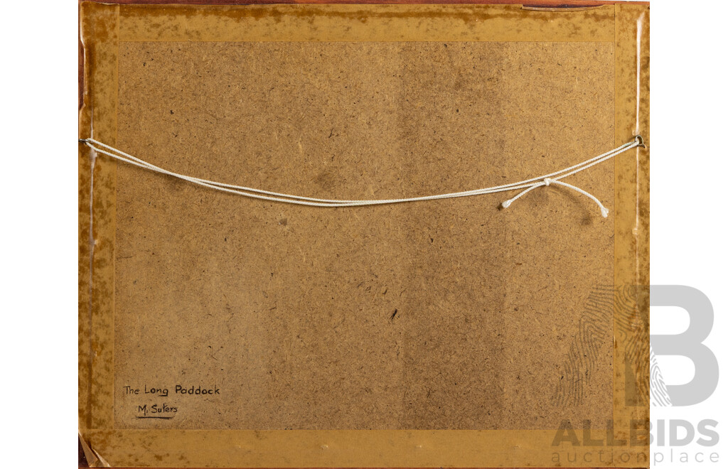 M. Suters, (20th Century), the Long Paddock, Original Vintage Watercolour, 44 x 54 cm (frame)