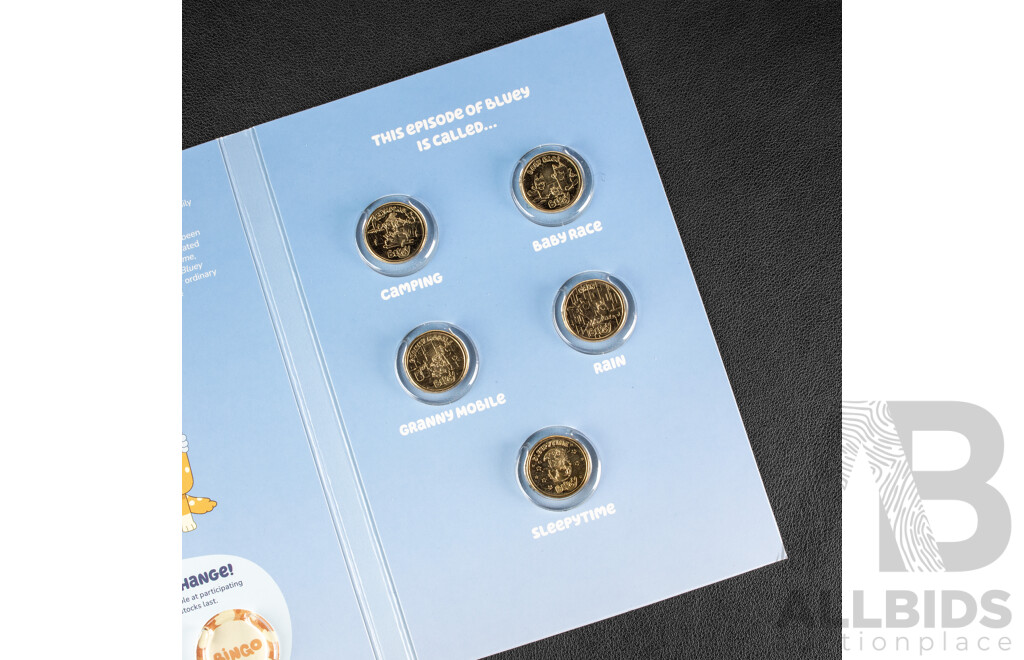 Australian RAM 2026 Five Two Dollar Coin Set, Bluey Sleepy Time, Camping, Granny Mobile, Baby Race, Rain