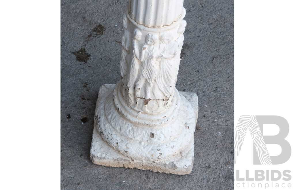 Vintage Concrete Greek Style Plant Stand