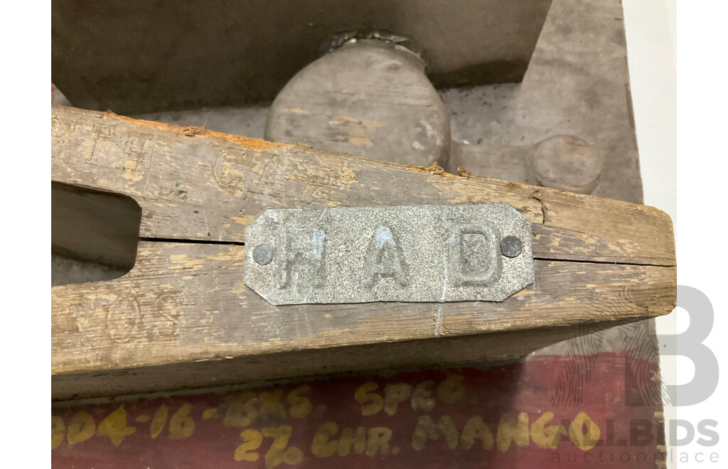 Vintage Timber and Aluminium Casting  Molds Including PMG Stay Rods and Construction Bucket Teeth