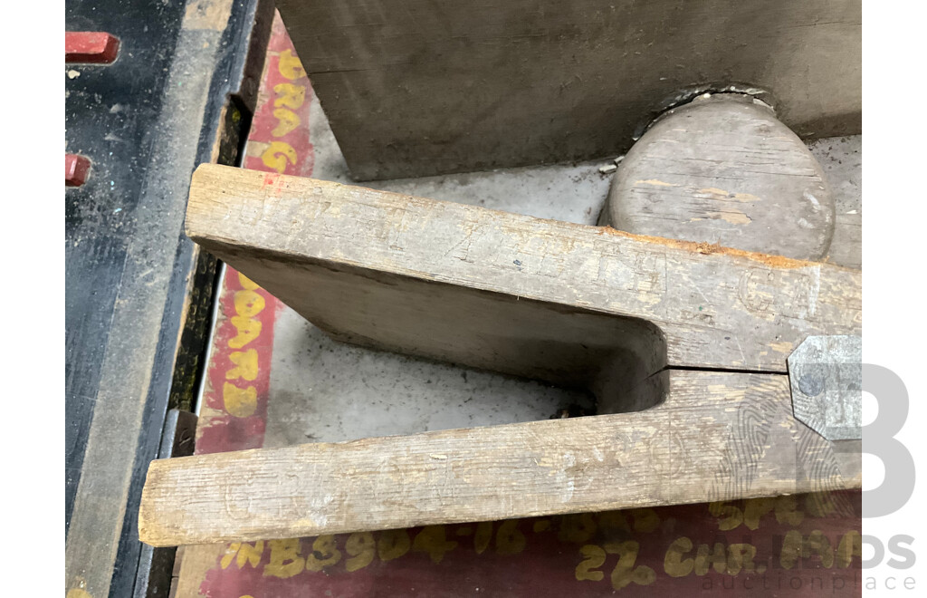 Vintage Timber and Aluminium Casting  Molds Including PMG Stay Rods and Construction Bucket Teeth