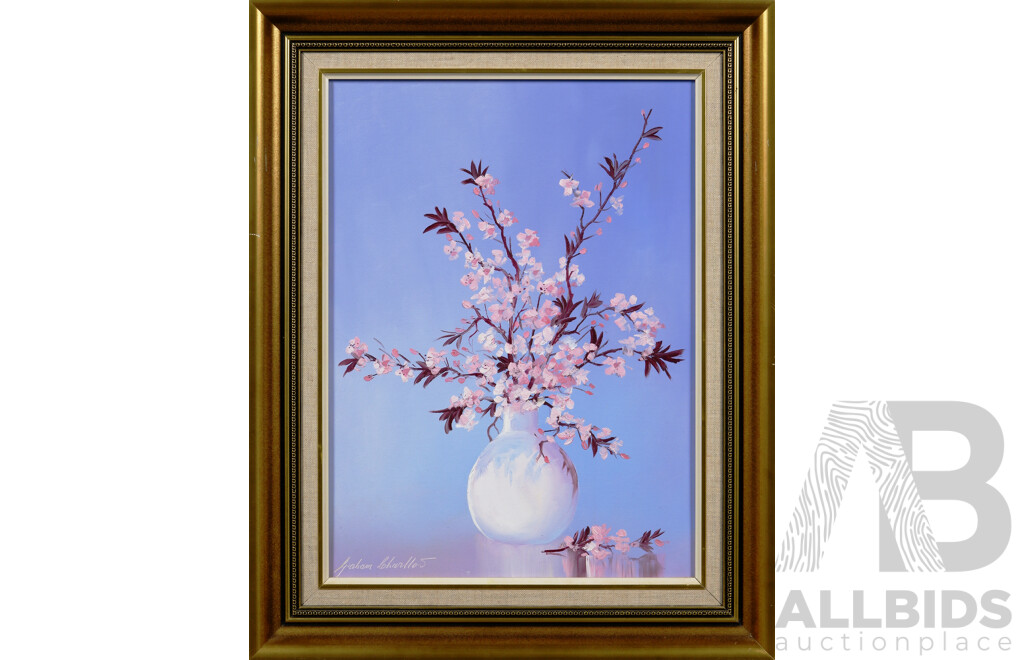 Graham Charlton, (20th Century, Australian, 1940-) Plum Blossoms, Oil on Canvas Board, 51 x 41 cm (frame)