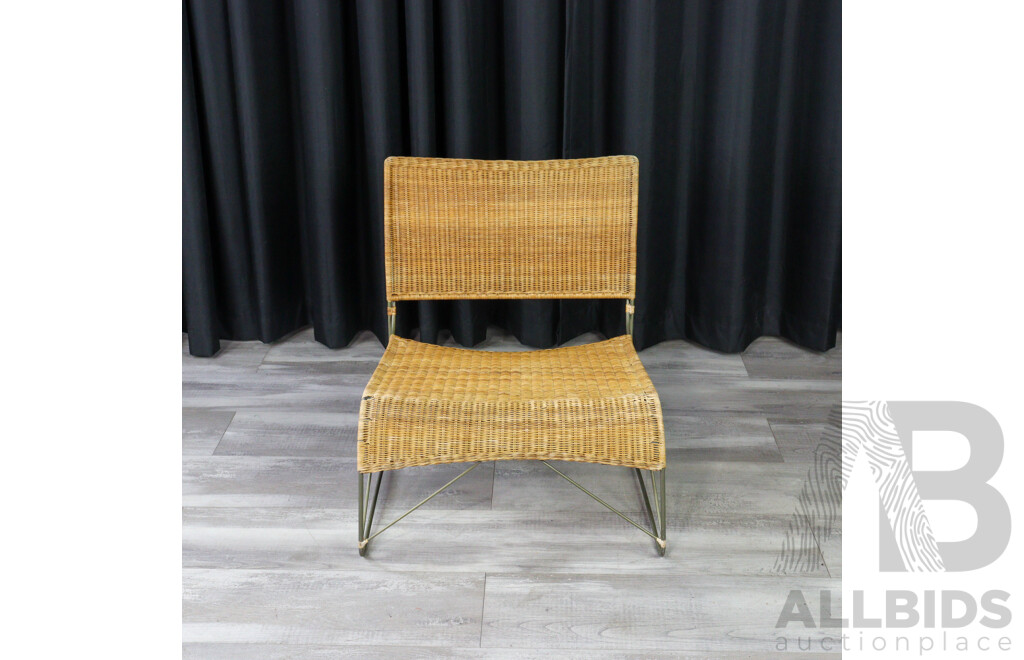 Cane Lounge Chair with Metal Frame