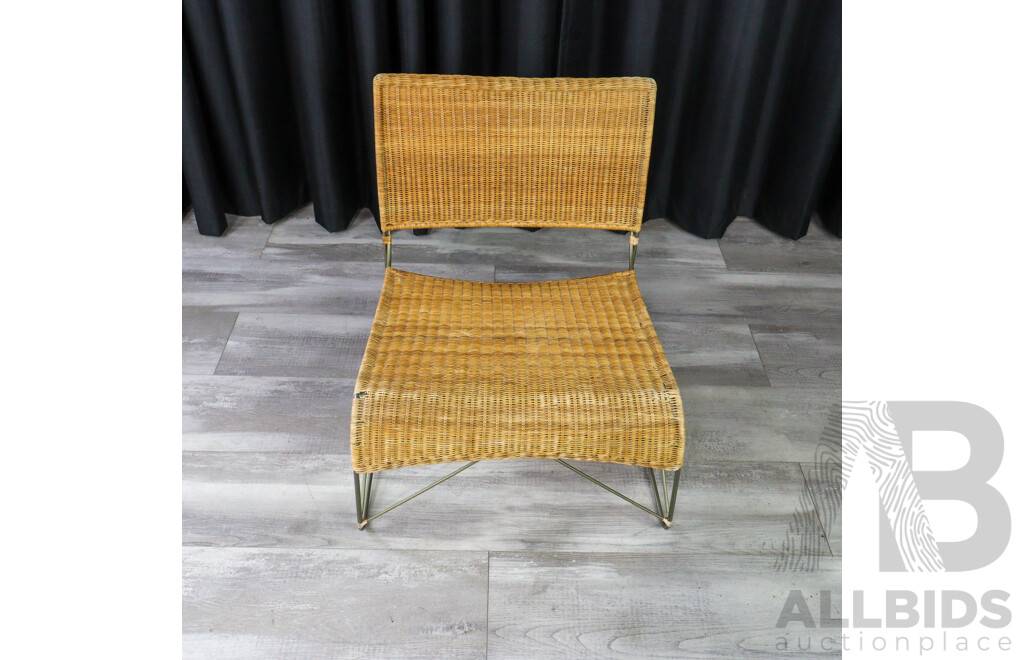Cane Lounge Chair with Metal Frame
