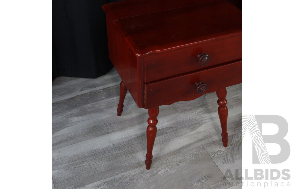 Pair of Modern Timber Elevated Bedsides