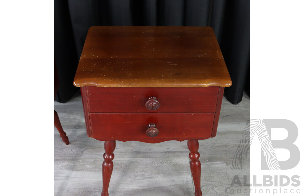 Pair of Modern Timber Elevated Bedsides