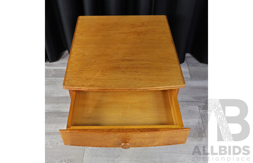 Timber Pedestal Side Table with Single Drawer