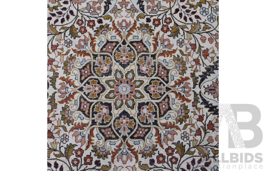 VIntage Hand Knotted Persian City Silk Rug