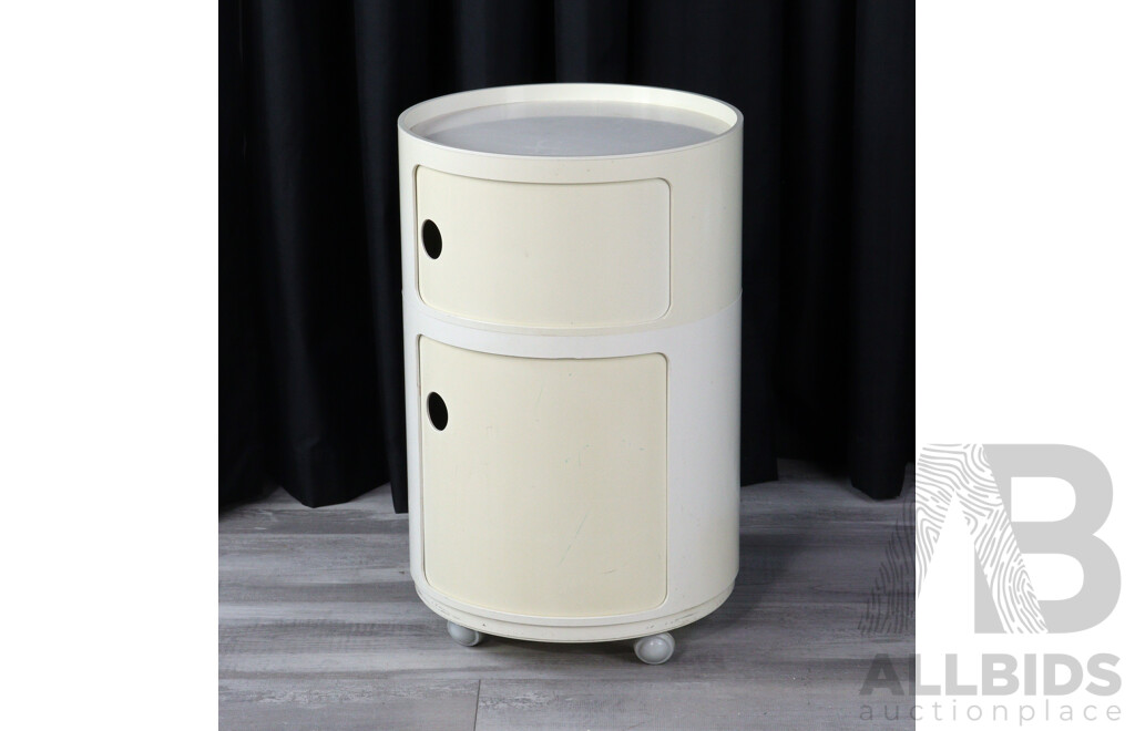 Vintage Two Tier Barrel Cabinet by Anna Castelli for Kartell