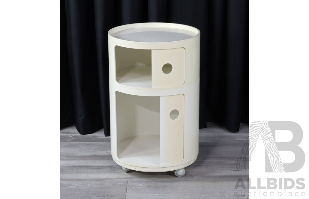 Vintage Two Tier Barrel Cabinet by Anna Castelli for Kartell