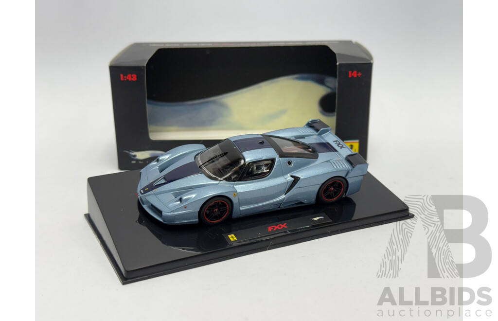 Hot Wheels Elite Ferrari FXX Light Blue Metallic 1:43 Scale Model Car - New