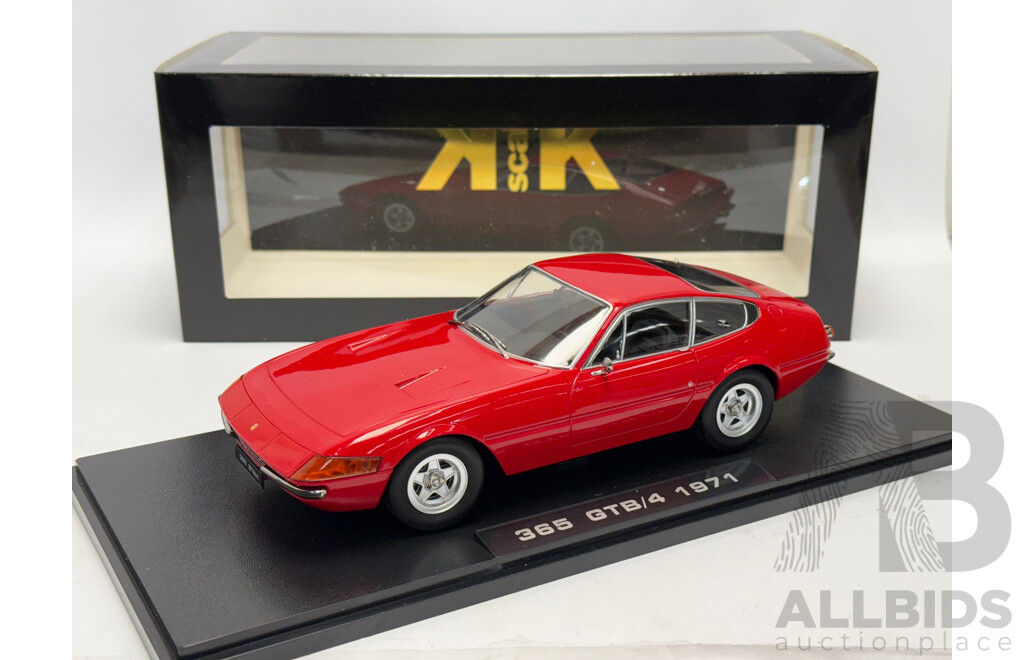 KK-Scale 1971 Ferrari 365 GTB/4 Daytona Coupe Series 2 Rosso Corsa Red 1:18 Scale Model Car - New