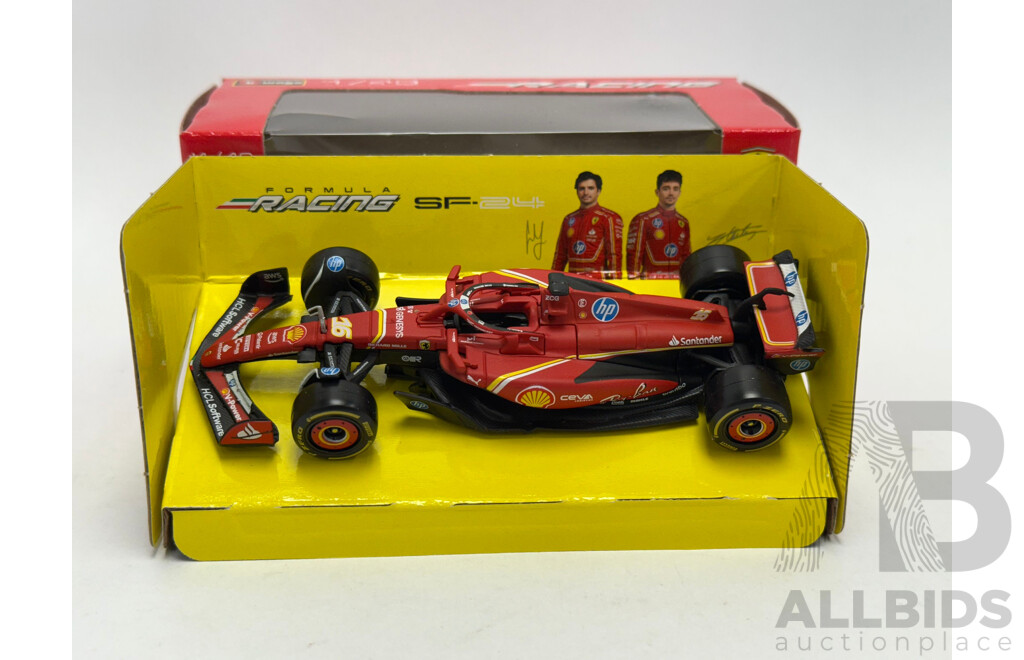 Bburago 2024 Ferrari SF-24 Formula 1 Charles Leclerc Red 1:43 Scale Model Car - New