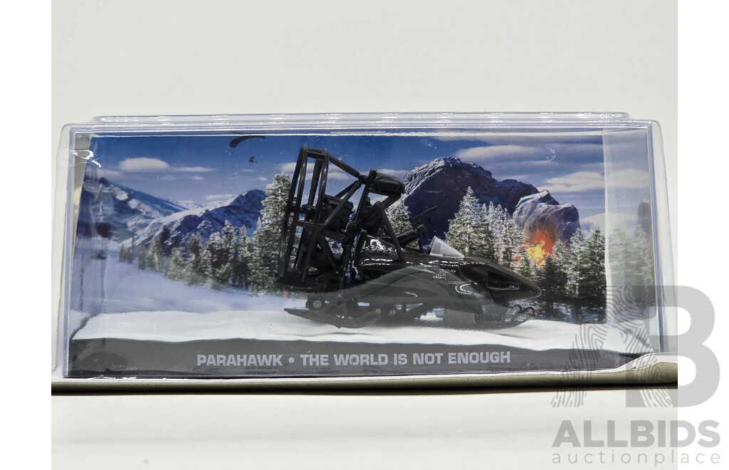 GE Fabbri Ltd 1999 Parahawk Black - James Bond 007 the World is Not Enough 1:43 Scale Model Car - Sealed in Blister