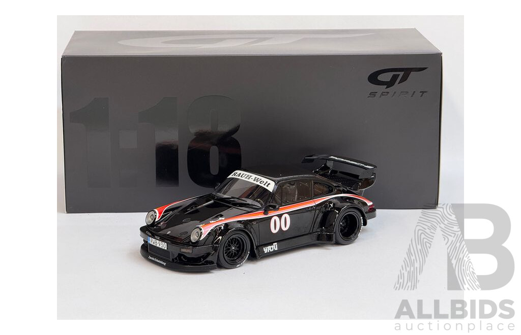 GT Spirit 1973 Porsche 911 930 Turbo Rauh Welt Begriff RWB Yaju Black 1:18 Scale Model Car - New