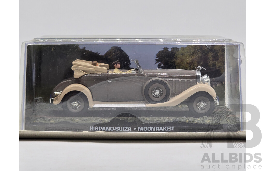 GE Fabbri Ltd 1936 Hispano-Suiza J12 Cabriolet Grey - James Bond 007 Moonraker 1:43 Scale Model Car - Sealed in Blister