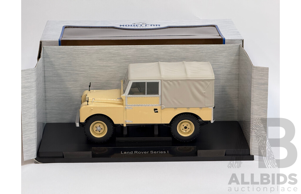 MCG 1957 Land Rover Series 1 88 Softop SWB RHD Cream / Grey 1:18 Scale Model Car - New