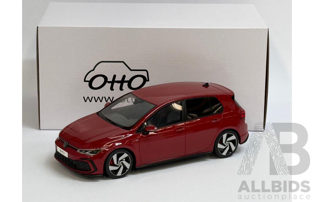 Ottomobile 2021 VW Volkswagen Golf Mk 8 GTI Kings Red Metallic OT405 1:18 Scale Model Car - New